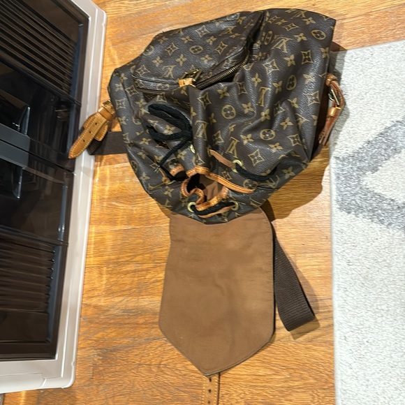 Authentic LOUIS VUITTON LV Monogram Monsouris GM Backpack Rucksack Daypack Brown - Picture 3 of 11